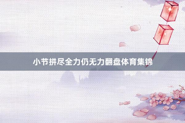 小节拼尽全力仍无力翻盘体育集锦