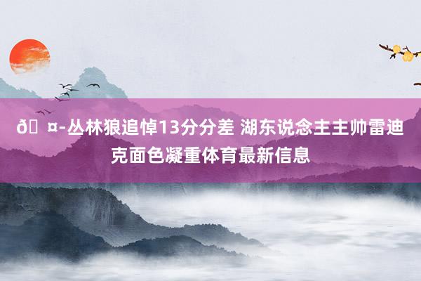 🤭丛林狼追悼13分分差 湖东说念主主帅雷迪克面色凝重体育最新信息