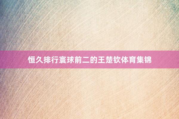 恒久排行寰球前二的王楚钦体育集锦