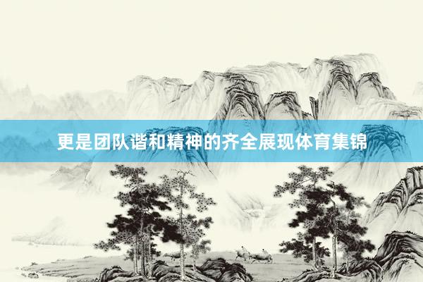 更是团队谐和精神的齐全展现体育集锦