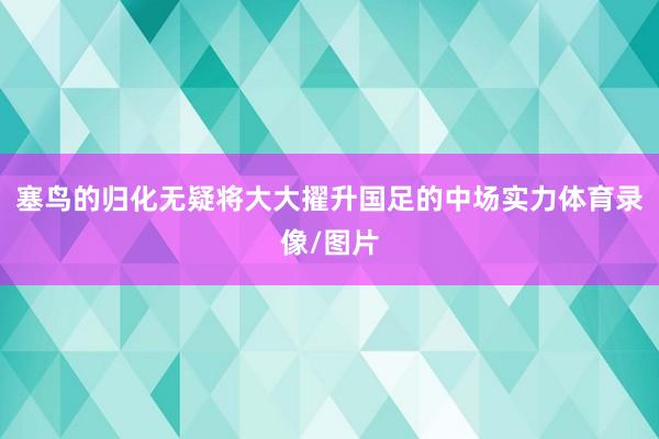 塞鸟的归化无疑将大大擢升国足的中场实力体育录像/图片