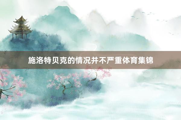 施洛特贝克的情况并不严重体育集锦