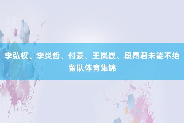 李弘权、李炎哲、付豪、王岚嵚、段昂君未能不绝留队体育集锦